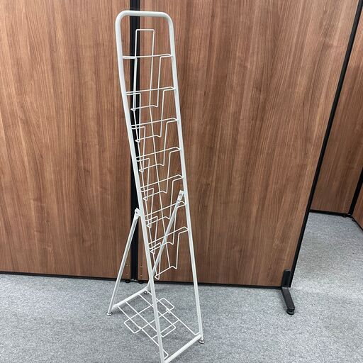 パンフレットスタンド A4サイズ対応 1列7段 折りたたみ カタログスタンド