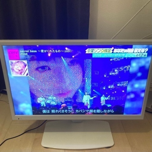 24インチ液晶テレビ　白　希少色！