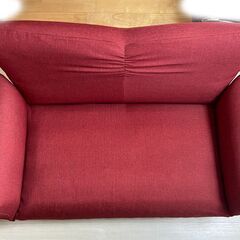 【3/8まで掲載】美品 ニトリ 二人掛け ソファ レッド リクラ...
