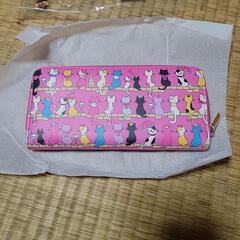 [決まりました]　　ねこ　ピンク　長財布　　新品未使用の画像