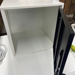 スチール鍵付きロッカー収納キューブキャビネット 38cm幅【黒の画像