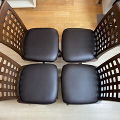 【受渡者決定】ロゼッタ 回転式 ダイニング チェア ブラウン 4...