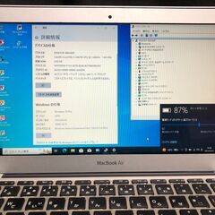 「MacBook Air 11インチ Mid 2011 MC969J/A」約1キロの小型軽量薄型モバイルノートPC / Core i5(デュアルコア 1.6GHz / メモリー４GB / SSDは128GB / MacOS(Catalina)+Office2019とWin10+Office2010の選択起動可能 / Webカメラ / Bluetooth / 無線LAN / 中古品の画像