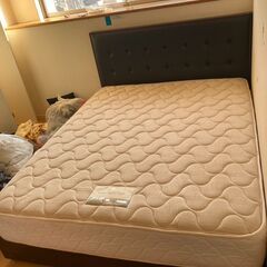 ☆中古￥17,000！【会員価格￥15,000】ベッド　家具　幅155cmｘ奥行207cmｘ高さ48cm　【BC041】