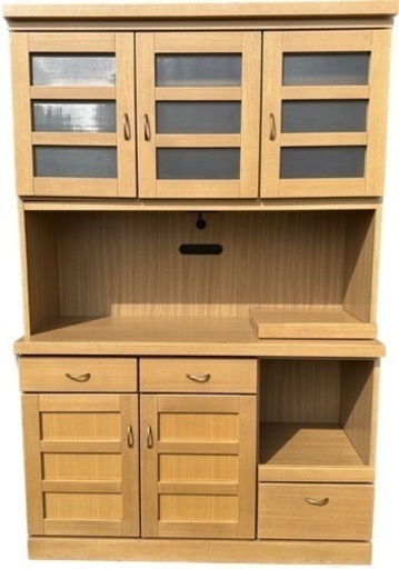 食器棚　木目　レンジボード　ダイニングボード　120