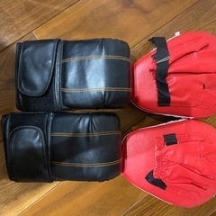取引先決定　ボクシンググローブとミットのセット