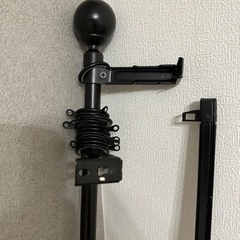カーテンレール カーテンポール リングランナー ダブルレール 黒 ブラックの画像