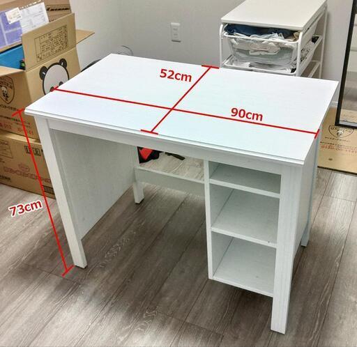 IKEA イケア デスク 机 テーブル 白 ホワイト 木目 ウッド調