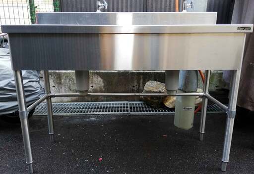 マルゼン◆業務用 厚手 二層 シンク 蛇口カラン付/ステンレス 店舗 飲食 店 厨房 カウンター キッチン 2層 保健所対応◆maruzen