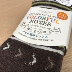 2303-302 パイル編みソックス 24〜27cm 未使用品の画像