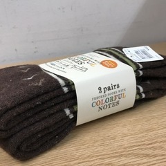 2303-302 パイル編みソックス 24〜27cm 未使用品の画像