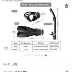 値下げしました　シュノーケルセットの画像