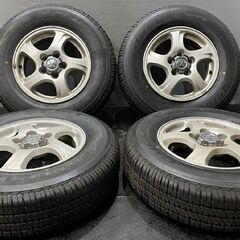 タイヤ新車外し【BS DUELER H/T 684II 195/80R15】夏タイヤ【三菱 パジェロミニ 純正ホイール 15インチ 5.5J5HPCD114.3+46】　(VTG608)クレジットカード QRコード決済可能