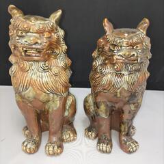 琉球　シーザー一対　陶器