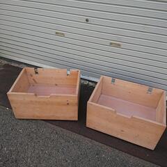 キャスター付き 木製ボックスセット