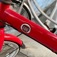 フィアット　赤いミニベロ　折り畳み自転車の画像