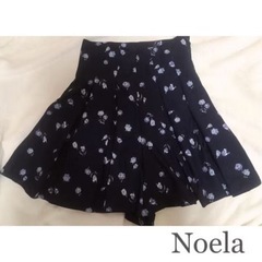 Noelaノエラ ●フラワー ハイウエストスカパン キロット●紺...