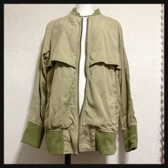 ꒰JEANASIS꒱ヴィンテージ風ブルゾン MA_1  カーキ系  メンズライクの画像