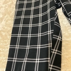 しまむら あったかパンツ 黒チェックの画像