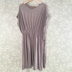 studio  CL I P/スリット付き袖なしワンピース