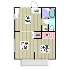 🌻🌻(2DK)敷金礼金ゼロ・フリーレント1ヶ月😁👌初期費用安い・...