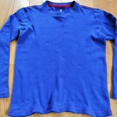 【130サイズ】UNIQLOコットン100％長袖カットソー青