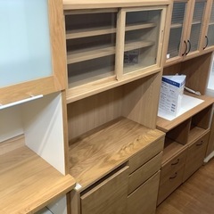 レンジボード　無印良品　2枚扉　ナチュラル　ｷｽﾞ破損有