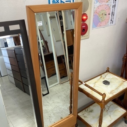 スタンドミラー　秋田杉　ナチュラル