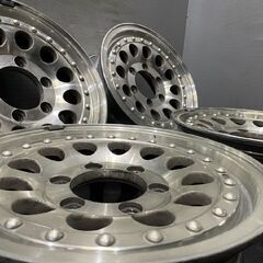 社外ホイール 15インチ 4本 6.5J6HPCD139.7+30 レンコンディッシュ ハイエース等　(VHH342)クレジットカード QRコード決済可能