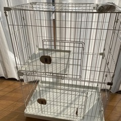 キャットケージ　２段　アイリスオーヤマ　ホワイト