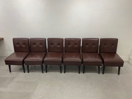 引取限定　アンティーク　ヴィンテージ　スナック　シングル　ソファ　６個セット