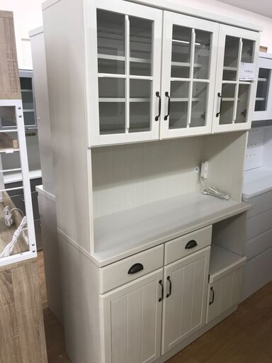 ★ジモティ割あり★ NITORI 食器棚 白 H195×W120×D45 クリーニング済み KJ1577