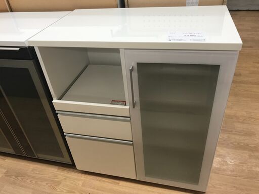 ★ジモティ割あり★ NITORI レンジ台 白 H101×W88×D50 クリーニング済み KJ1578