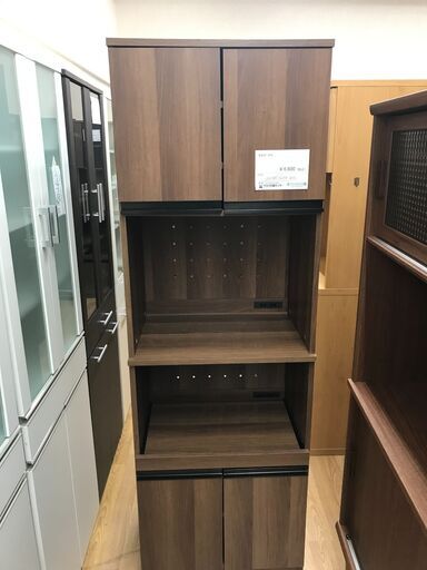★ジモティ割あり★  食器棚 茶 H180×W59×D41 クリーニング済み KJ1582