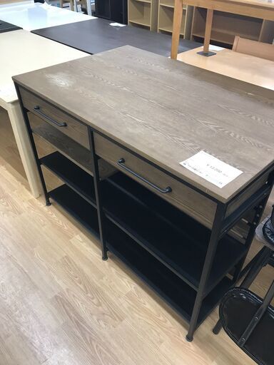★ジモティ割あり★  キッチンカウンター 茶 H85×W120×D75 クリーニング済み KJ1584