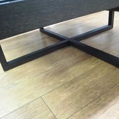 ドリームベッド リーン・ロゼ センターテーブル幅120×奥120×高46㎝ ガラス天板 ダークブラウン ソファテーブル ローテーブル 家具 札幌 厚別店の画像