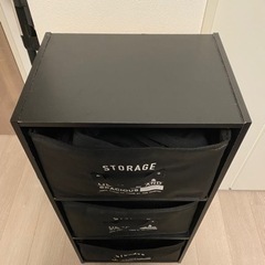 【本日無料】箱付き 三段カラーボックス 黒の画像