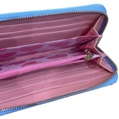 レディース 長財布 水色 セーラー服風 ラウンドファスナー 財布の画像