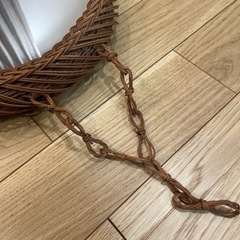 ラタン レトロ ヴィンテージ ミラー カゴ 鎖編みの画像