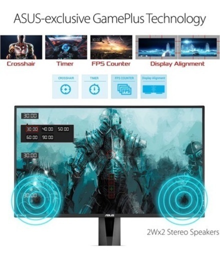 ASUS ゲーミングモニター VG278QR 27インチ/フルHD/0.5ms/165Hz/G-SYNC Compatible/FreeSync/HDMI,DP,DVI