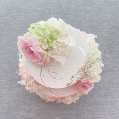 美品★プリザーブドフラワー　3段　クレイケーキ　30cm×20cmの画像