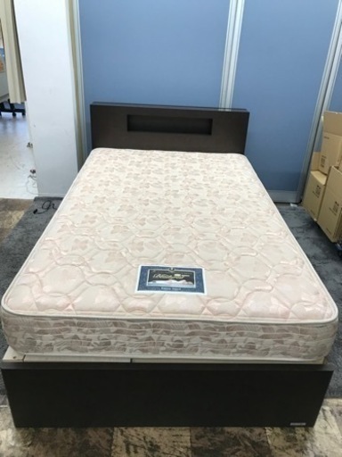 ◼️【中古品】マットレス付きベッド セミダブル 家具 寝具 ダークブラウン系 東京ベッド