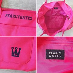 PEARLY GATES パーリーゲイツ　王冠ロゴ ボストンバッグ　ピンク　クラウン　ゴルフバッグの画像