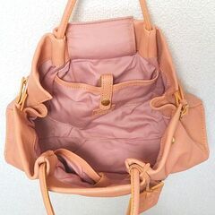 美品　PotioR ポティオール ゴートレザー ハンドバッグ CREMA CITY SMALL やぎ革　本革　ピンク　トートバッグの画像