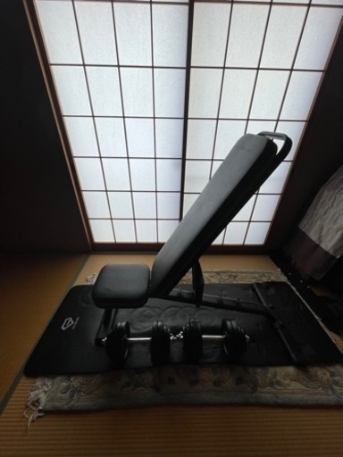 リーディングエッジ　トレーニングベンチ（調整可能）・ダンベル（片方30kg）セット　神戸ならどこでも配送します！