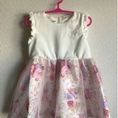 ★花柄チュールノースリーブワンピース★子供ドレスの画像
