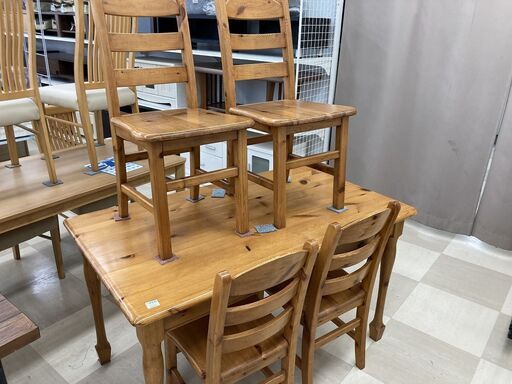 ダイニング5点セット　アンファン　ﾌﾞﾗｳﾝ