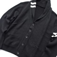 【No.41】襟付きカーディガン LLサイズ ブラック