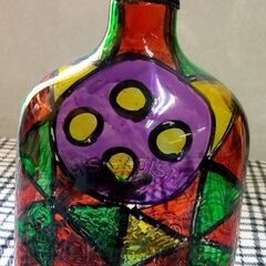 ☆ボトルアート　龍踊　長崎　高さ：約20ｃｍ　巾：約11ｃｍ　中古品　の画像