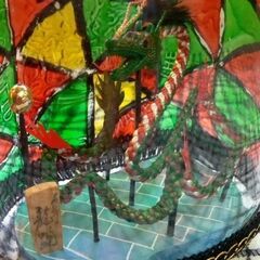 ☆ボトルアート　龍踊　長崎　高さ：約20ｃｍ　巾：約11ｃｍ　中古品　の画像